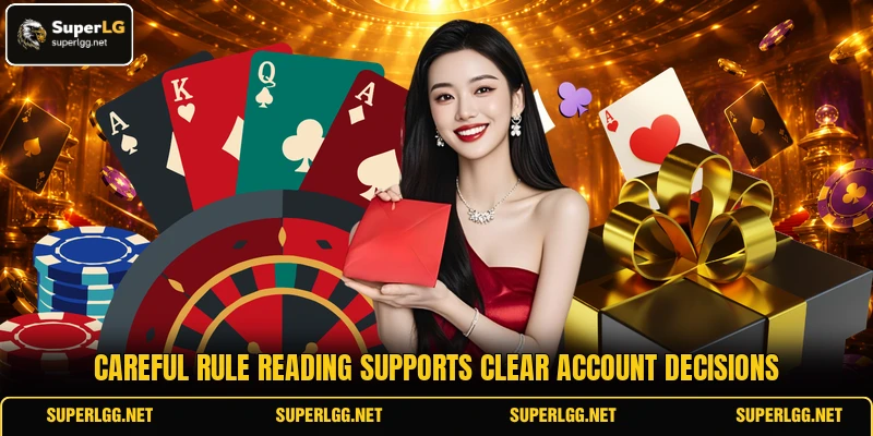 Careful rule reading supports clear account decisions Careful rule reading supports clear account decisions