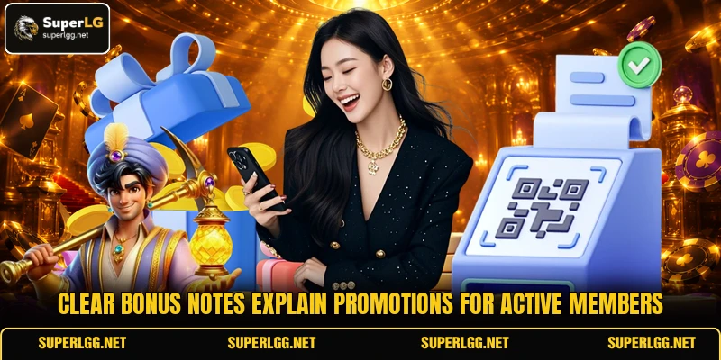 Clear bonus notes explain Promotions for active members Clear bonus notes explain Promotions for active members