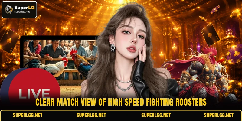 Clear match view of High speed fighting roosters Clear match view of High speed fighting roosters