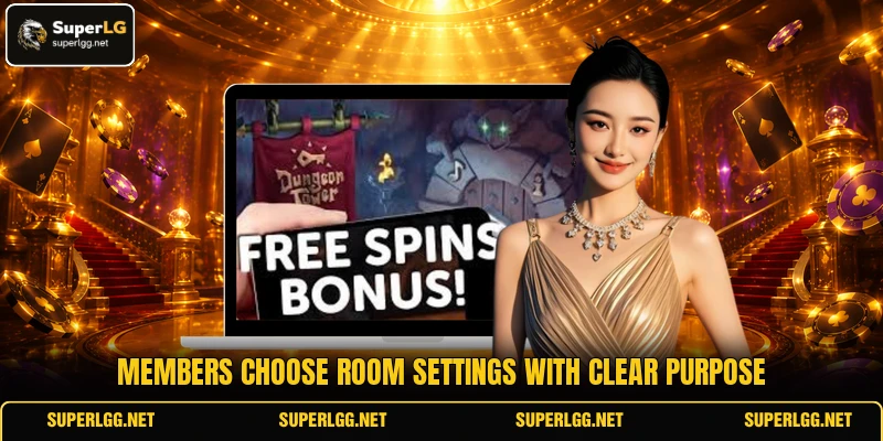 Members choose room settings with clear purpose Members choose room settings with clear purpose