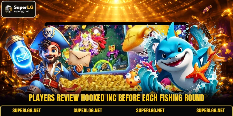 Players review Hooked Inc before each fishing round Players review Hooked Inc before each fishing round